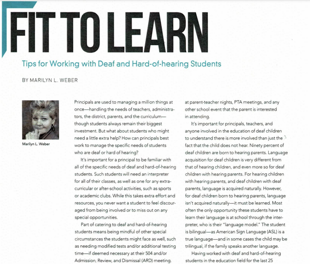 Fit to Learn - Tips for working with Deaf and Hard-of-Hearing Students ...